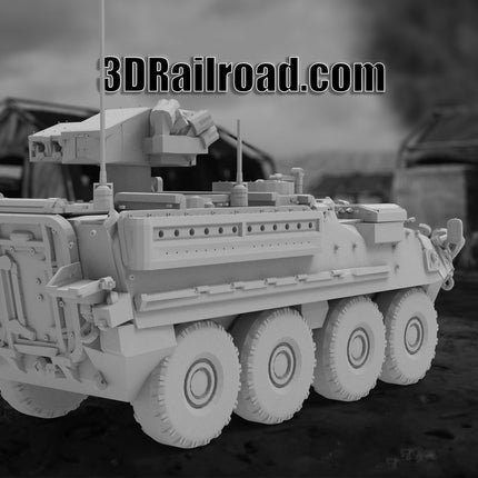 M1134 Stryker Tow - Military - Custom Sculptures 3D Printed in Grey Resin