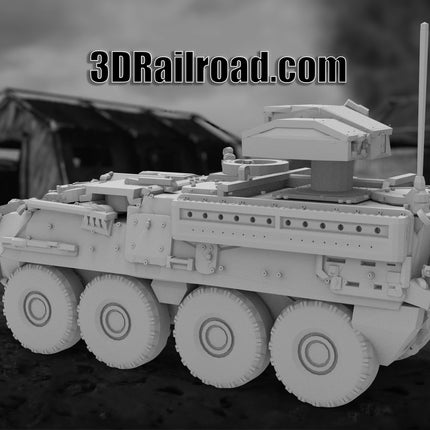 M1134 Stryker Tow - Military - Custom Sculptures 3D Printed in Grey Resin