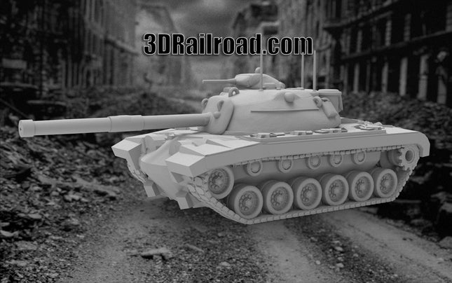 M48 Patton - Military - Custom Sculptures 3D Printed in Grey Resin