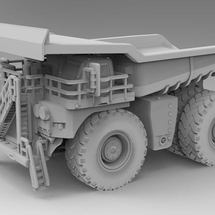 Dump Truck - Mining - Custom Sculptures 3D Printed in Clear Resin