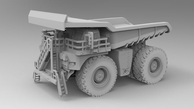 Dump Truck - Mining - Custom Sculptures 3D Printed in Clear Resin