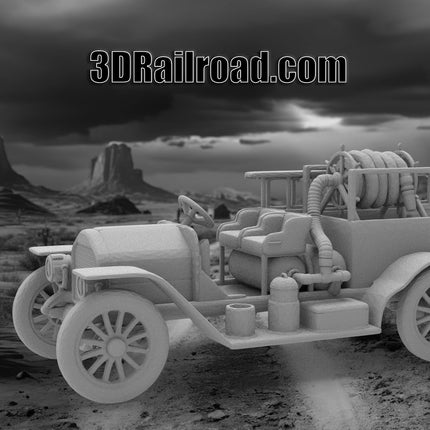 Old Firetruck - Custom Sculptures 3D Printed in Grey Resin