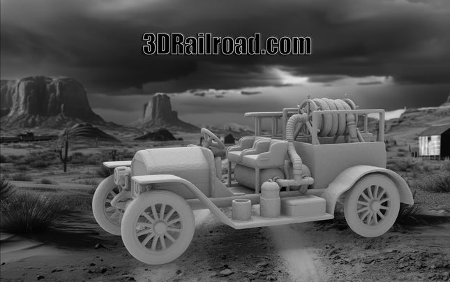 Old Firetruck - Custom Sculptures 3D Printed in Grey Resin