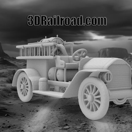 Old Firetruck - Custom Sculptures 3D Printed in Grey Resin