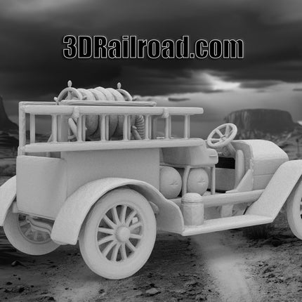 Old Firetruck - Custom Sculptures 3D Printed in Grey Resin