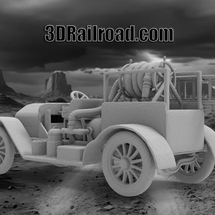 Old Firetruck - Custom Sculptures 3D Printed in Grey Resin