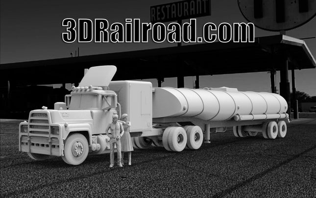 Rubber Ducky Semi, Trailer and Figures - Custom Sculptures 3D Printed in Clear Resin