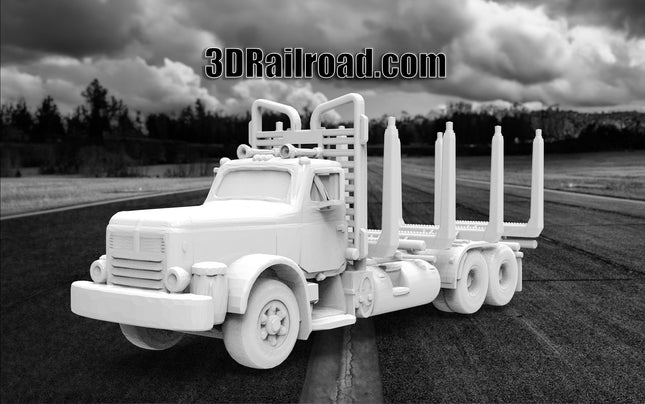 1960's Logging Truck - Custom Sculptures 3D Printed in Clear Resin