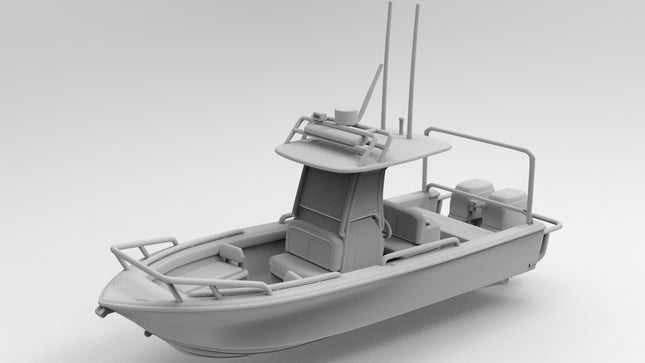 Sheriff Boat - Boats - Custom Sculptures 3D Printed in Clear Resin