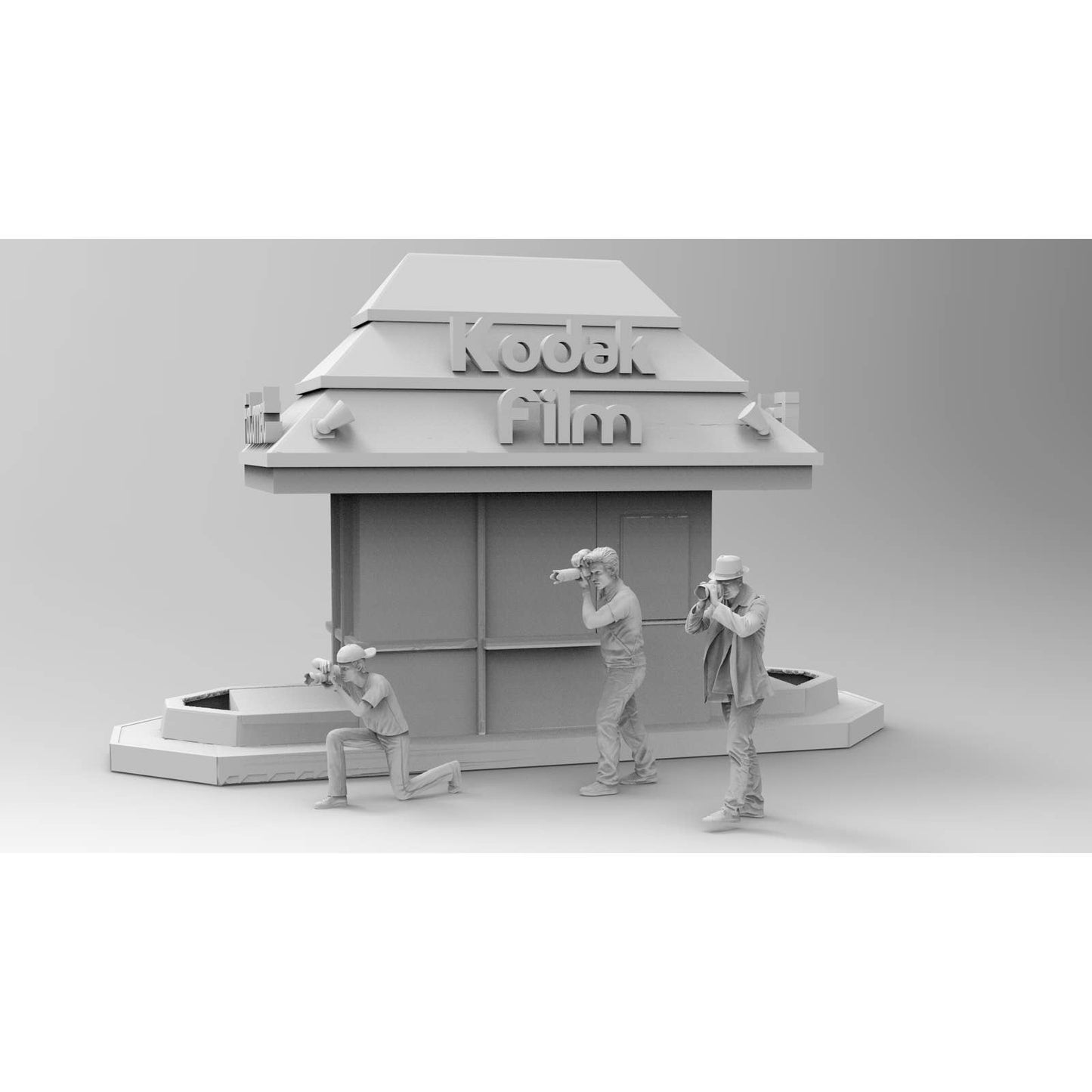 HO 1/87 Scale FotoHut with Figures - Printed in Clear Resin