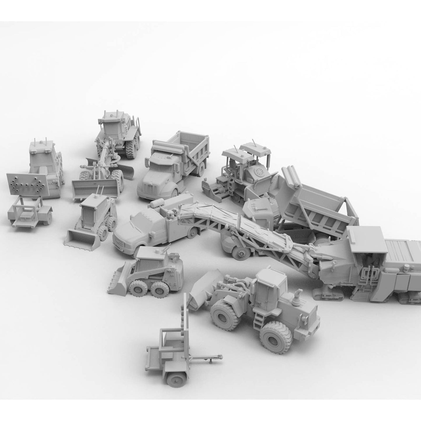 HO 1/87 scale Road Construction Set- Resin Printed