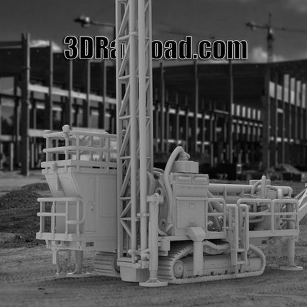 Track Mounted Drilling Rig - Mining - Custom Sculptures 3D Printed in Clear Resin