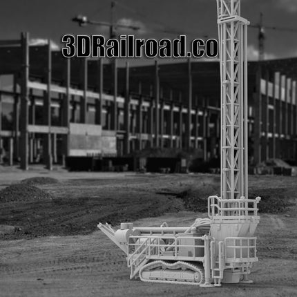 Track Mounted Drilling Rig - Mining - Custom Sculptures 3D Printed in Clear Resin