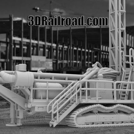 Track Mounted Drilling Rig - Mining - Custom Sculptures 3D Printed in Clear Resin