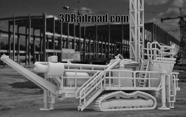 Track Mounted Drilling Rig - Mining - Custom Sculptures 3D Printed in Clear Resin
