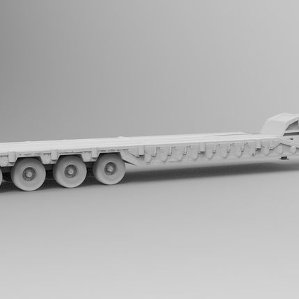 5 Axel Rolloff Type 2- Semi Trailer - Custom Sculptures 3D Printed in Grey Resin