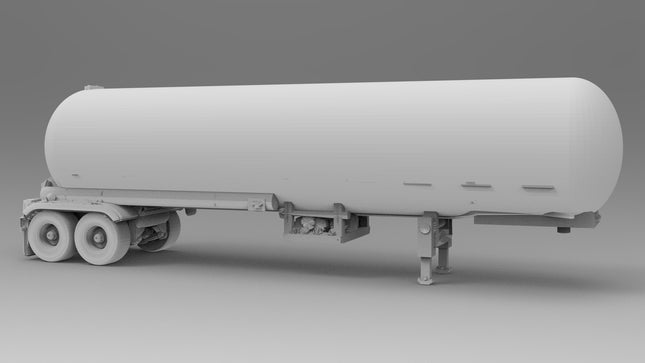 LNG Tanker - Semi Trailer - Custom Sculptures 3D Printed in Grey Resin