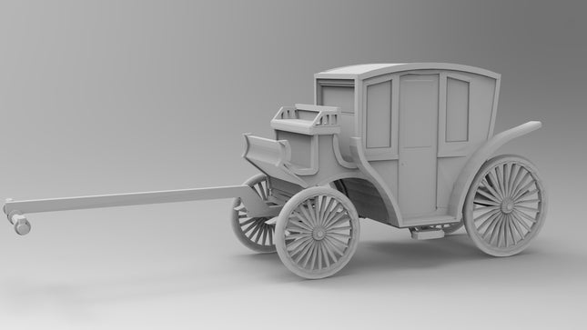 Carraige  - Custom Sculptures 3D Printed in Grey Resin