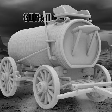 Water Wagon - Custom Sculptures 3D Printed in Grey Resin
