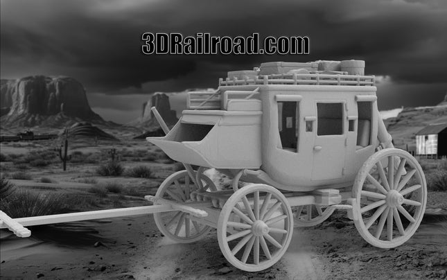 Stagecoach Type 3 - Custom Sculptures 3D Printed in Grey Resin