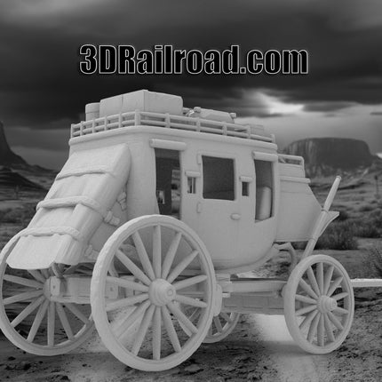 Stagecoach Type 3 - Custom Sculptures 3D Printed in Grey Resin
