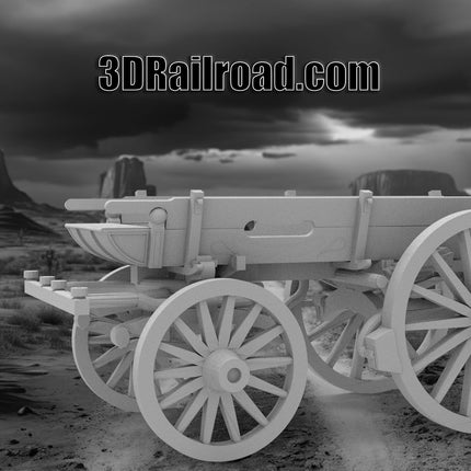 Wood Wagon - Custom Sculptures 3D Printed in Grey Resin