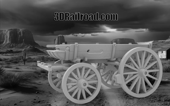 Wood Wagon - Custom Sculptures 3D Printed in Grey Resin