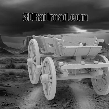 Wood Wagon - Custom Sculptures 3D Printed in Grey Resin