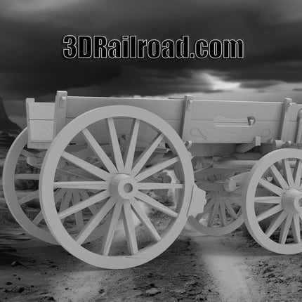 Wood Wagon - Custom Sculptures 3D Printed in Grey Resin