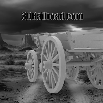 Wood Wagon - Custom Sculptures 3D Printed in Grey Resin