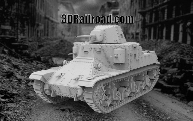 M2 Medium Tank - WW2 - Custom Sculptures 3D Printed in Grey Resin