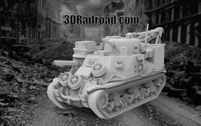 M31 Recovery Tank - WW2 - Custom Sculptures 3D Printed in Grey Resin