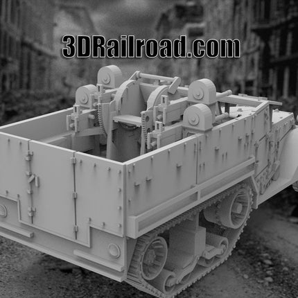 M3 Anti Air Half Track - WW2 - Custom Sculptures 3D Printed in Clear Resin