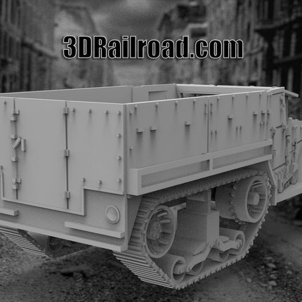 M3 Half Track Troop Transport - WW2 - Custom Sculptures 3D Printed in Clear Resin