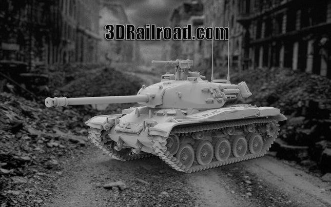M41 Bulldog Tank - WW2 - Custom Sculptures 3D Printed in Grey Resin