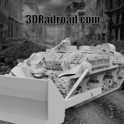 M4 Sherman Utility Tank - WW2 - Custom Sculptures 3D Printed in Grey Resin