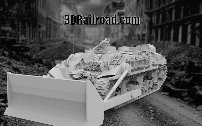 M4 Sherman Utility Tank - WW2 - Custom Sculptures 3D Printed in Grey Resin