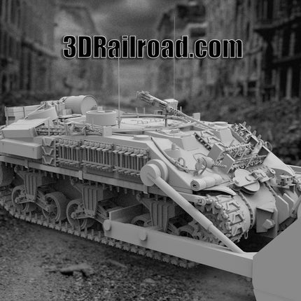 M4 Sherman Utility Tank - WW2 - Custom Sculptures 3D Printed in Grey Resin