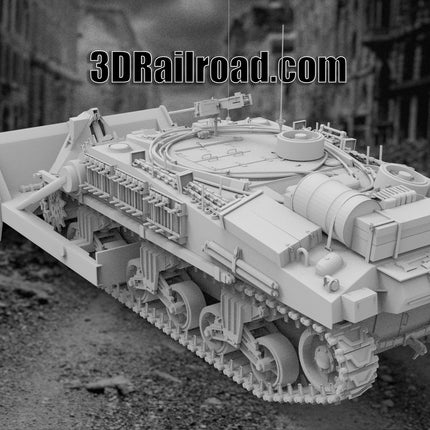 M4 Sherman Utility Tank - WW2 - Custom Sculptures 3D Printed in Grey Resin