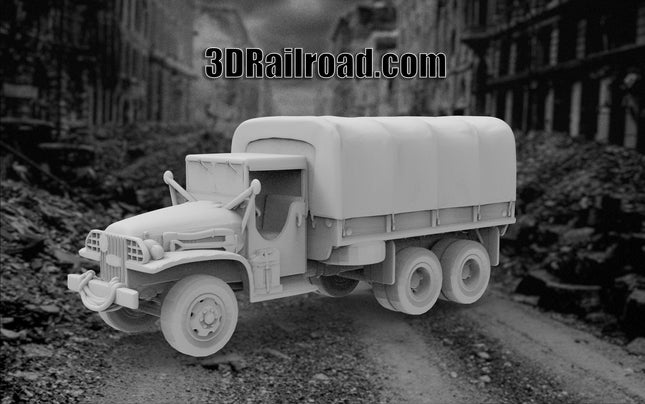 GMC 353 Troop Transport Covered - WW2 - Custom Sculptures 3D Printed in Clear Resin