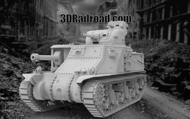 M3 Lee Tank - WW2 - Custom Sculptures 3D Printed in Grey Resin
