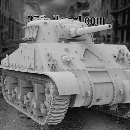 M4 Sherman Tank - WW2 - Custom Sculptures 3D Printed in Grey Resin