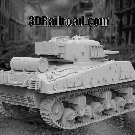 M4 Sherman Tank - WW2 - Custom Sculptures 3D Printed in Grey Resin