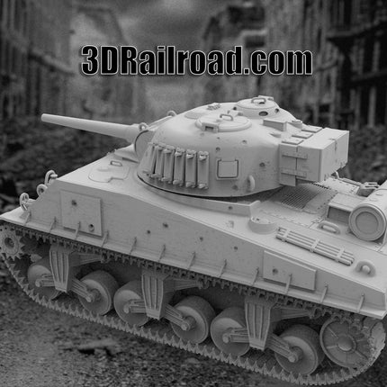 M4 Sherman Tank - WW2 - Custom Sculptures 3D Printed in Grey Resin