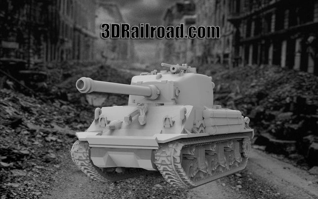M4 Sherman Special 8 Tank - WW2 - Custom Sculptures 3D Printed in Grey Resin