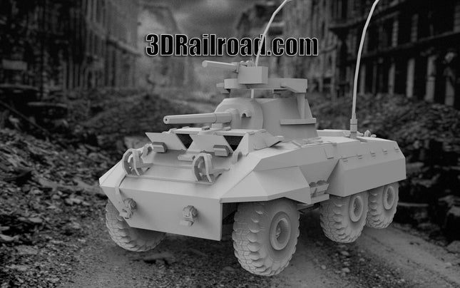 M22 Locust  - WW2 - Custom Sculptures 3D Printed in Grey Resin